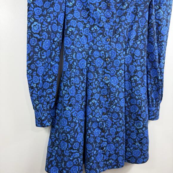 New DE LORETA Pique Dress in Camelia XS Mini Puff Sleeve Smocked Full Button - Picture 8 of 16